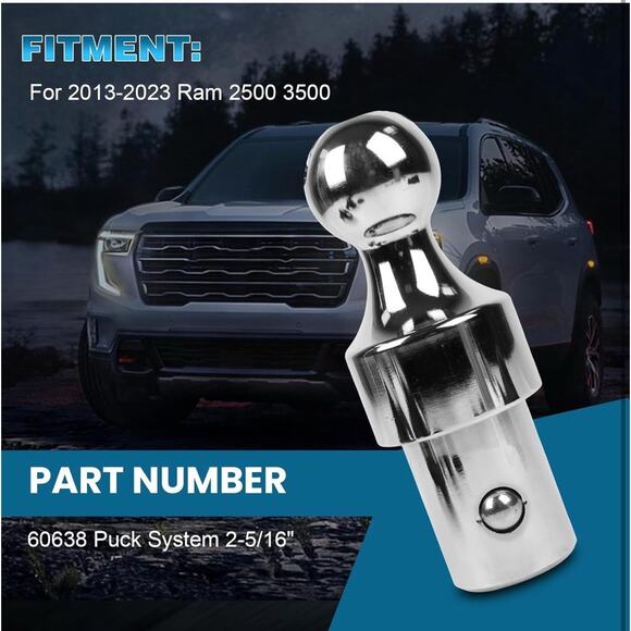 60638 Gooseneck Hitch Kit 2-5/16” Ball & Chains for Ram 2500/3500 13–23 - Picture 2 of 7